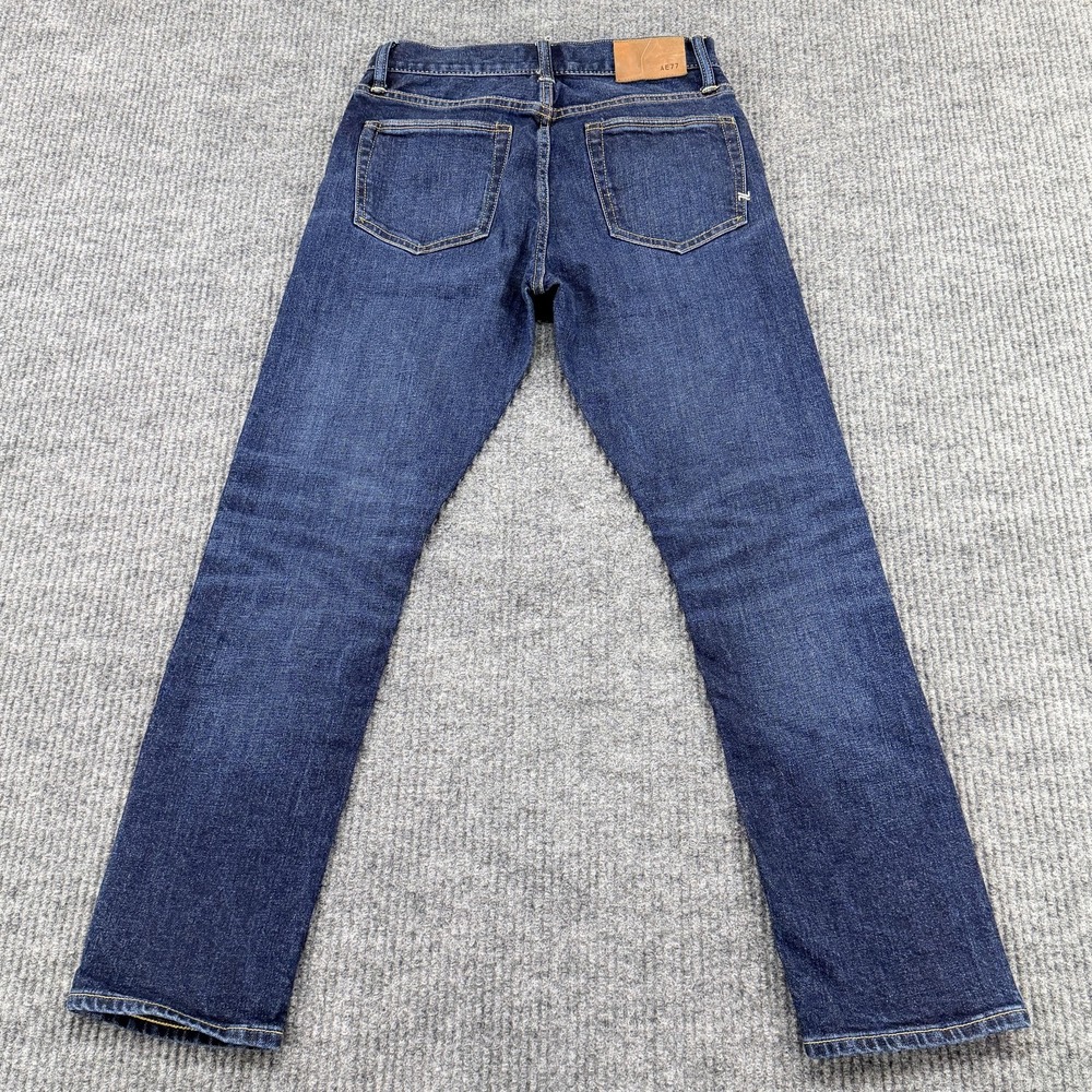 AE77 Classic‎ Selvedge Jeans Mens 27x30 Blue Medium Wash Straight Stretch Denim - Picture 8 of 16